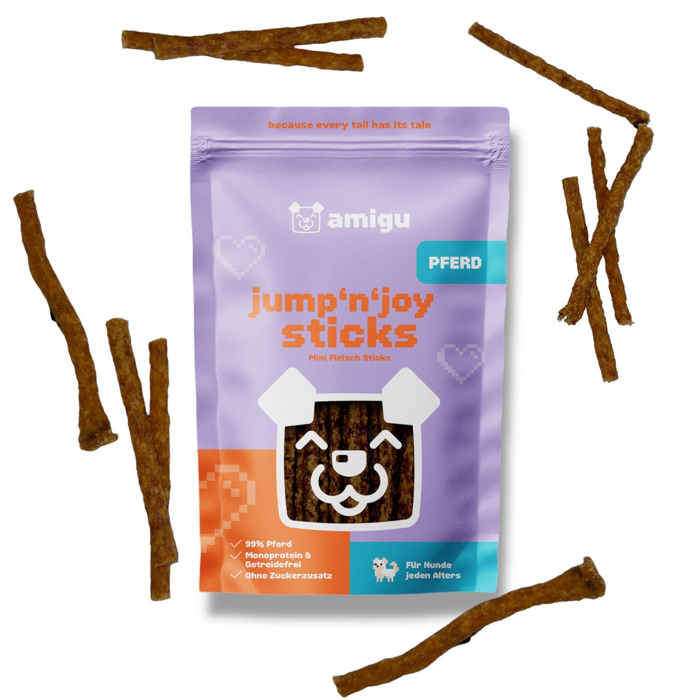 amigu Kausticks Hundesnack aus 99% Pferd, Getreidefrei & Ohne Zuckerzusatz