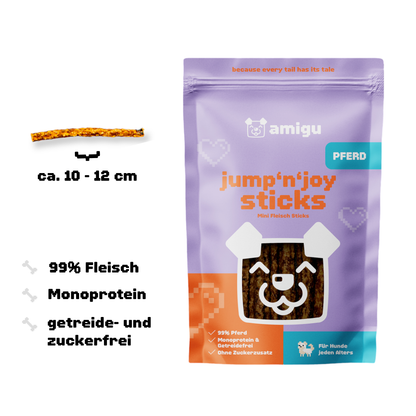 amigu Kausticks Hundesnack aus 99% Pferd, Getreidefrei & Ohne Zuckerzusatz