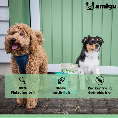 amigu Kausticks Hundesnack aus 99% Huhn, Getreidefrei & Ohne Zuckerzusatz 100g