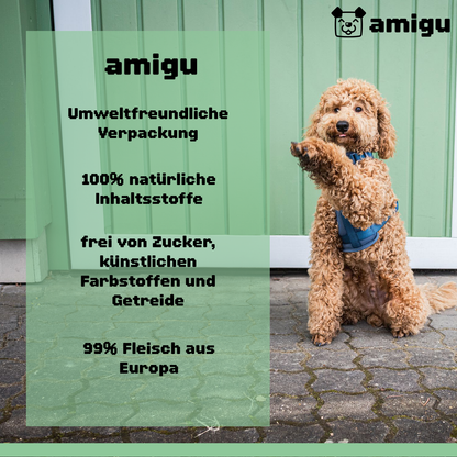 amigu Kausticks Hundesnack aus 99% Huhn, Getreidefrei & Ohne Zuckerzusatz 100g