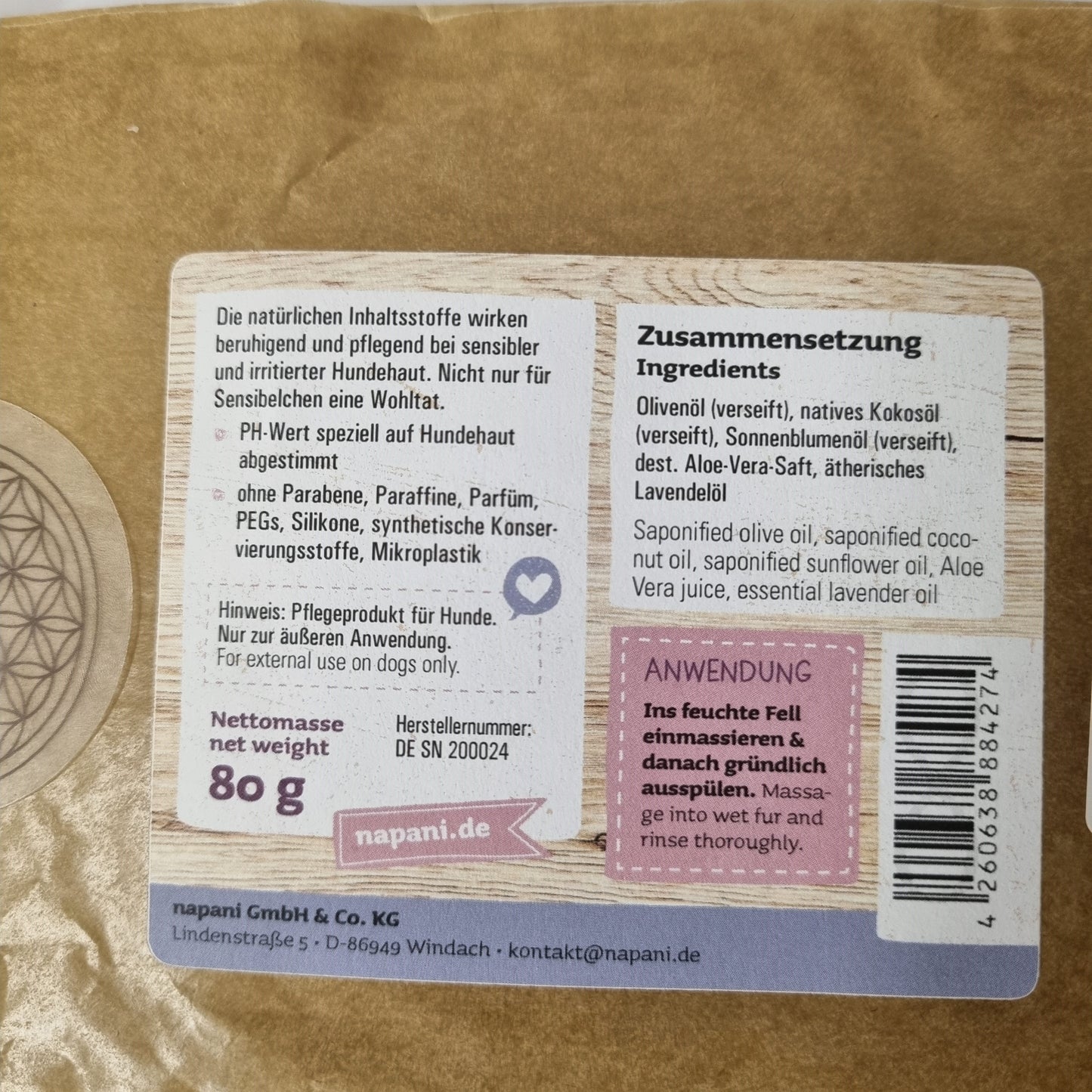 "Clean me tender" – Die natürliche Hundeseife Handgemacht & plastikfrei | 80g